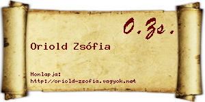 Oriold Zsófia névjegykártya