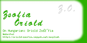 zsofia oriold business card